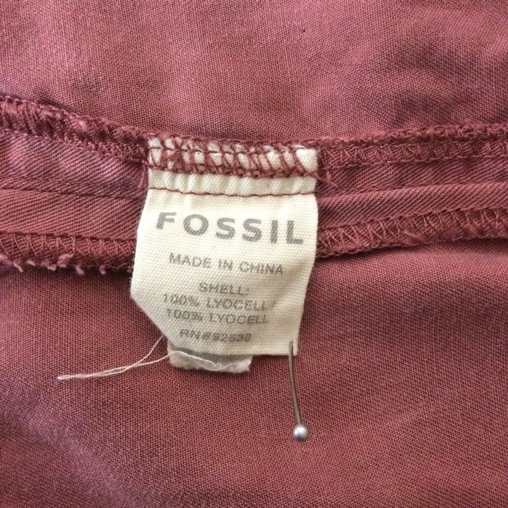 Fossil Elastic Waist Button Front 3/4 Sleeves Opa… - image 8